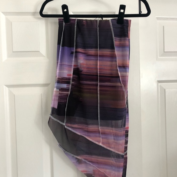 NWT Missguided Mesh Asymmetrical Midi Skirt - Picture 3 of 8